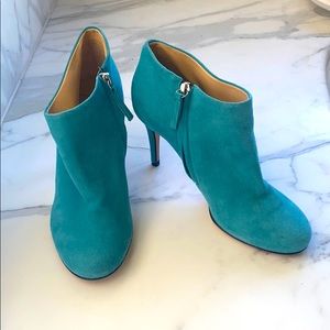 Turquoise Suede Booties